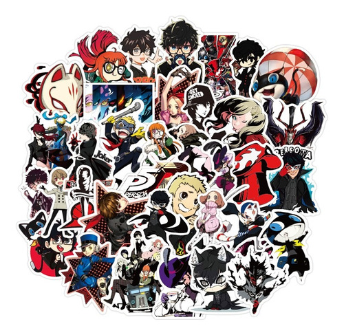 Persona 5 Stickers 50 Calcomanias De Pvc Vs Agua