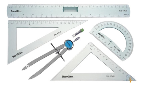 Juego De Geometría De Precisión Barrilito G-flex, 5 Piezas