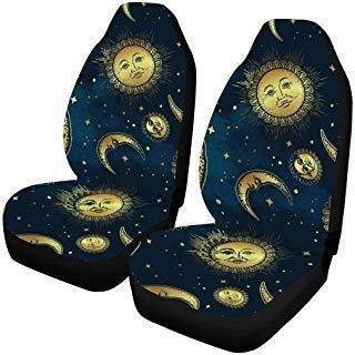 2 Funda Para Asiento Delantero Coche Diseño Luna Color