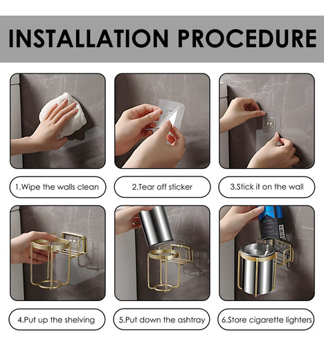 Cenicero Para Cigarrillos De Acero Inoxidable Montado Pared