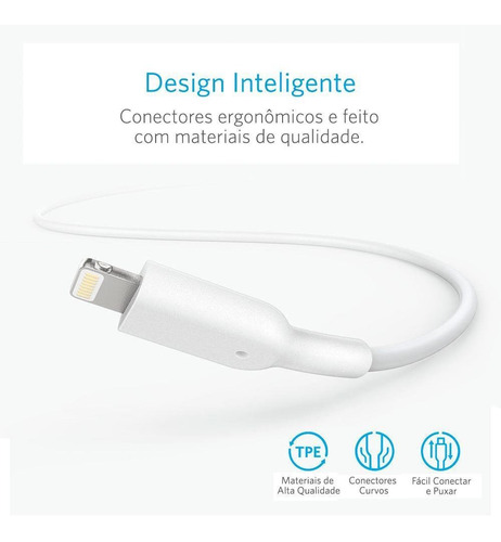 Imagem 5 de 6 de Cabo Powerline Ii iPhone E iPad 1.8 M Anker - Branco
