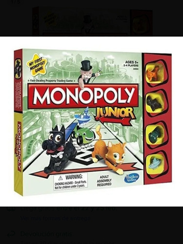 Monopoly Junior Hasbro - Juego De Mesa