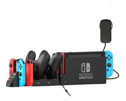 Base Doble Cargador Controles Nintendo Switch Tipo C Envío 