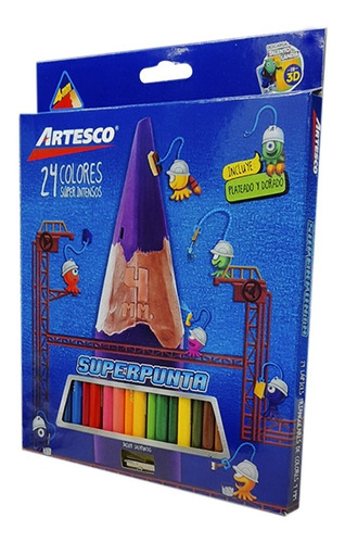 Caja De Colores Escolares Artesco 24 Unidades