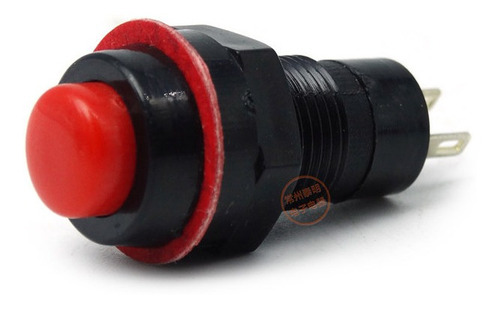 Boton Pulsador Switch Con Retencion Self-lock 10mm - Rojo