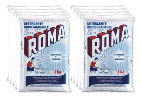 Detergente Roma Multiusos Biodegradable 1 Kg (10pzas)