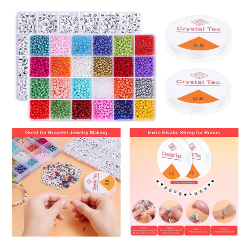 4000x 4000pcs Craft Bead Set De Plástico Para Joyas Kids