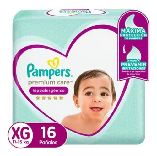Pañales Pampers Premium Care Xg (16 Pañales)