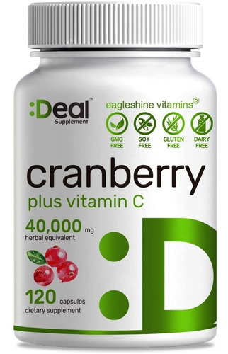 Cranberry 40000 Mg/ 120 Capsulas/ Maxima Potencia/ 