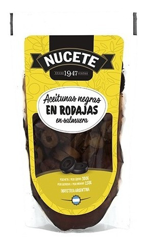 Imagen 3 de 3 de Combo Aceitunas Negras Rodajas Doypack Nucete 300 Gr X 3