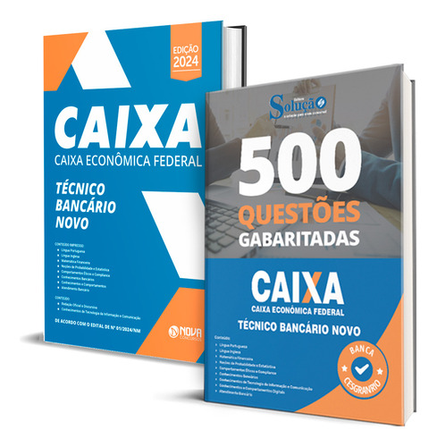 Kit Caixa Tecnico Bancario+500 Questões Gabaritadas Ed Nova