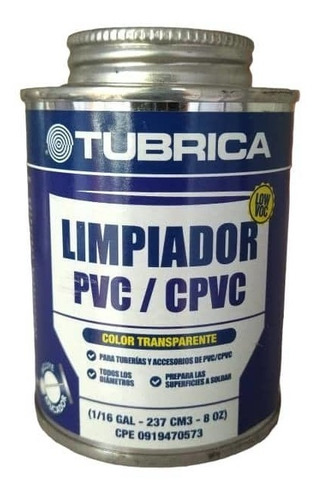 Solvente Primer Limpiador De Tubos Pvc Tubrica 8onz