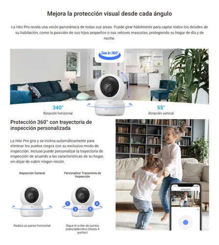Cámara De Seguridad Ezviz H6c Pro 2k