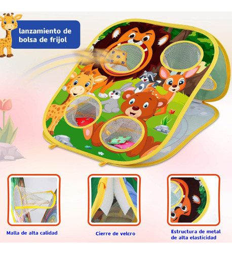 Juego De Juegos Cornhole Portátil 2 En 1 Juegos Para Niños
