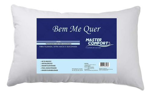 Travesseiro Fibra Pp 45x65cm Bem Me Quer Plus Master Comfort