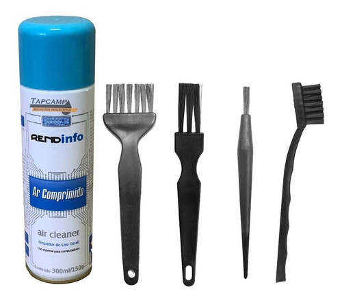 Kit 3 Pincel E Escova Esd + Ar Comprimido P/ Limpeza Placas 