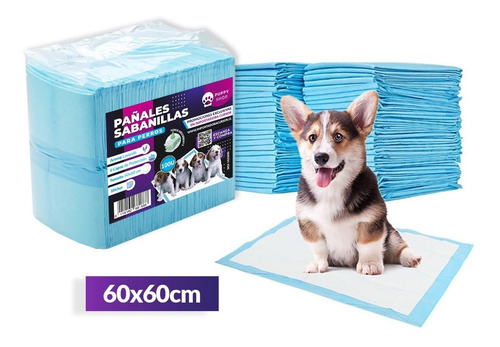 Imagen 2 de 5 de 100 Pañales Sabanillas Mascotas Perros 60x60 Cm Envio Gratis