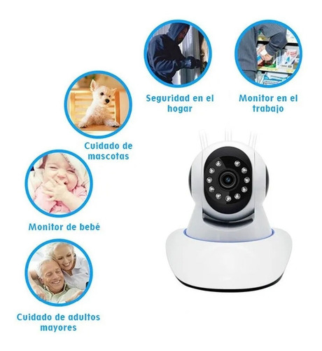 Camara Seguridad Wifi Ip360 Infrarrojo Sensor 3 Antena 1080p