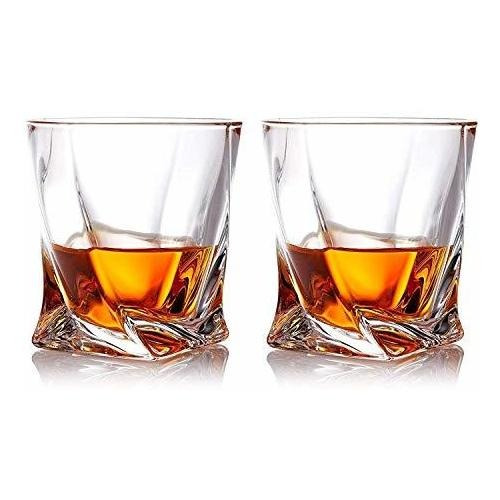 Juego De 2 Vasos De Whisky Gmark Twist Design De 10 Oz, Con 