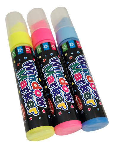 Caneta Giz Liquido Kit 3 Cores P/ Escrever Vidro Vitrine