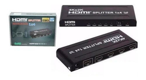 Splitter Hdmi De 4 Puertos 4k 2k 3d Full Hd 1080p 1x4