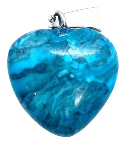 Dije Corazón Ónix Azul Piedra Natural Tamaño 20mmx20mm