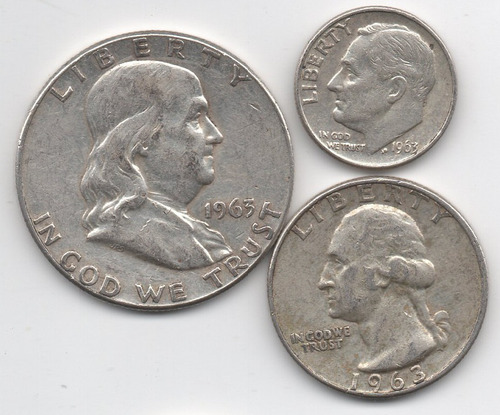 Moneda Plata Dime Half 1963 Franklin Washington Roosevelt Xf