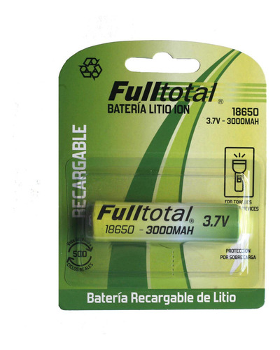 Pila recargable 18650 Fulltotal Litio 083-4030 Cilíndrica - 1 unidad