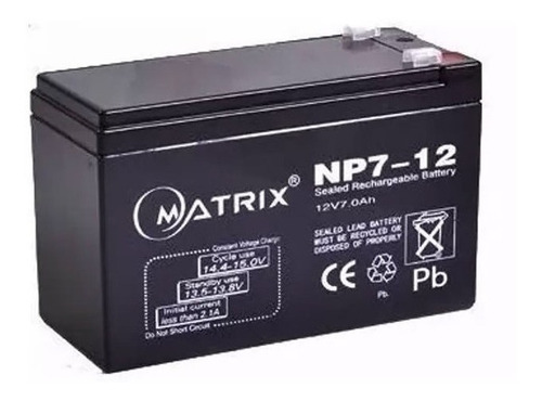 Bateria Para Ups 550va Marca Matrix 12v 7ah. Somos Tienda