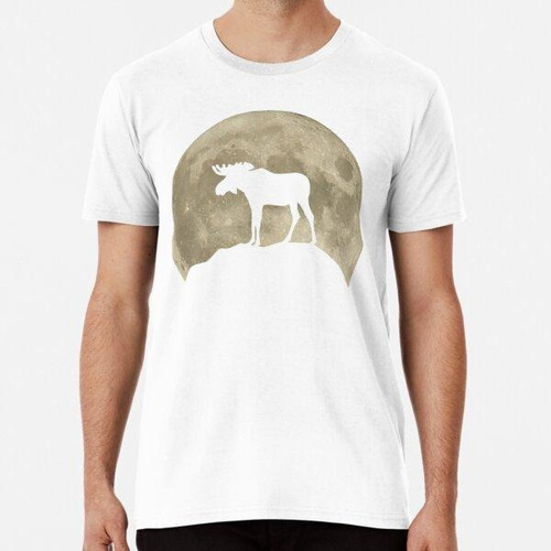 Remera Moose Deer Moon Forest Animal Lovers Algodon Pre