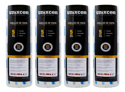 Unixcen Papel Para Cuello X4 Pack De 5 Rollos Peluquería