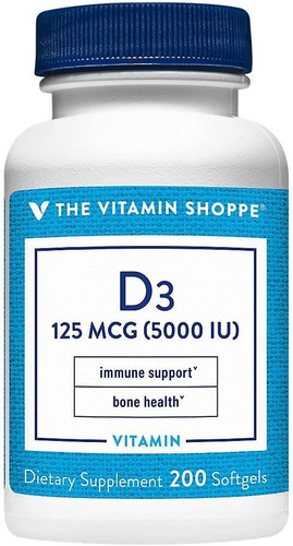 Vitamina D3 Iu Softgel, Apoya La Salud Inmune Ósea, Ayuda .