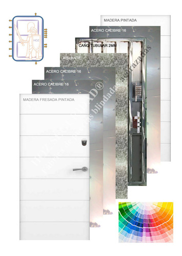 Imagen 9 de 10 de Puerta Blindada Instalada! Hoz Vip® 16 Anclajes!