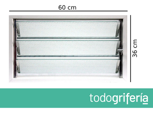 Aireador De Pvc Fracas Con Vidrio, Reja Y Mosq Blanco 60x36