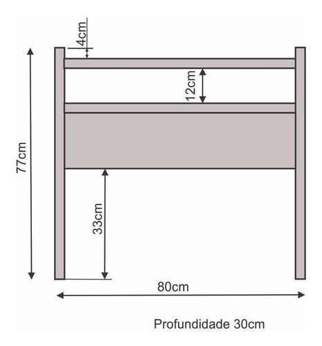 Imagem 2 de 4 de Mesa Manicure Mdf Branco 80x77x30 Cm Escrivaninha Aparador