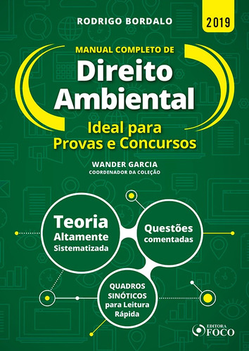 Manual completo de Direito Ambiental - 1ª edição - 2019, de Bordalo, Rodrigo. Editora Foco Jurídico Ltda, capa mole em português, 2019