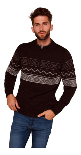 Sweater Chomba Tejido Hombre  1/2 Cierre Coleccion Art.  473