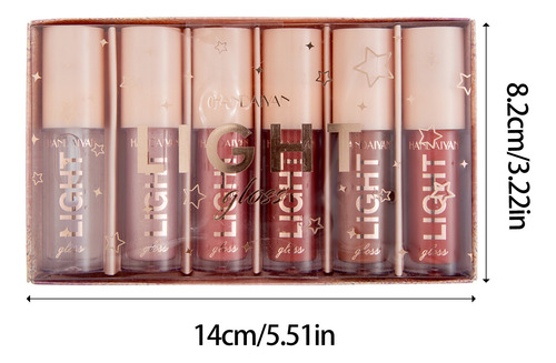 Conjunto De Brilho Labial Espelhado, Caixa De Presente, Vidr