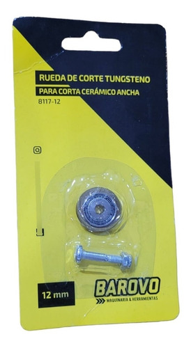 Rueda De Corte Corta Ceramica 12mm Tungsteno Manual Barovo