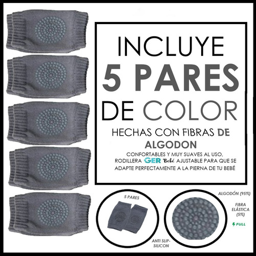 Imagen 2 de 3 de 5 Par De Rodilleras Bebés Gateo, Protección Gateo Mayoreo