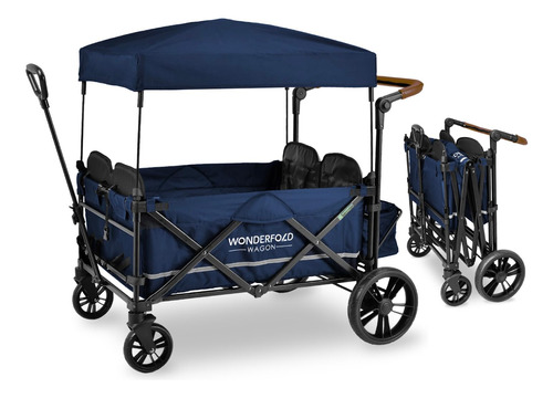 Wonderfold X4 Push & Pull Quad Stroller Wagon (4 Plazas) Con