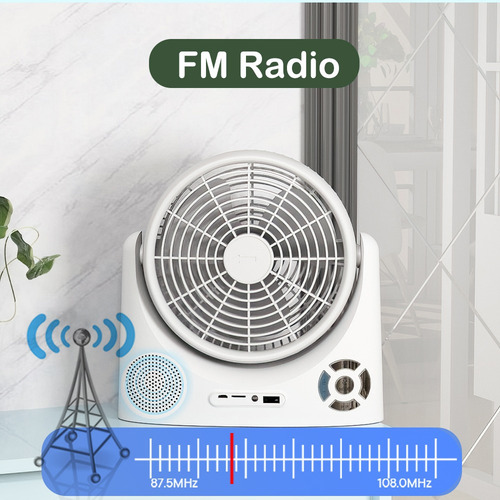 Radio Portátil Con Bocina Bluetooth Usb Con Ventilador Recar