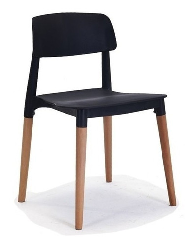 Silla De Comedor Milan Novara Nordica Moderna Madera Color de la estructura de la silla Negro