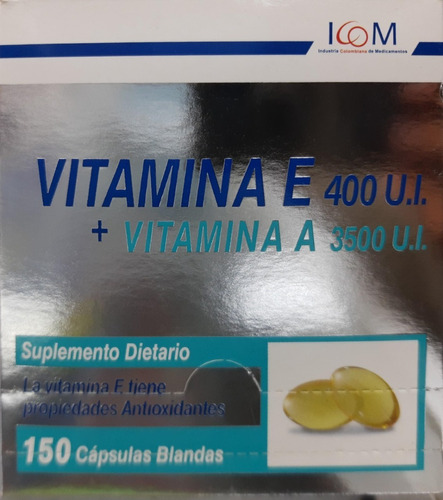 Vitamina E (400 Ui) + Vitamina A- U - Unidad a $413