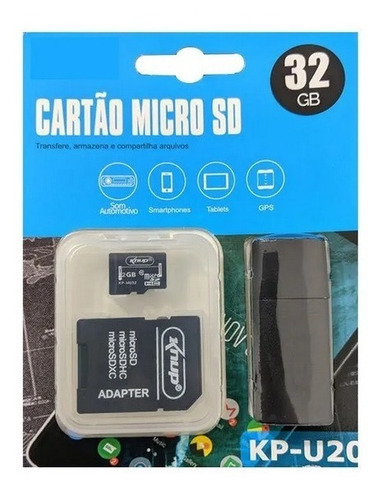 Kit Cartao De Memoria 32gb Classe 10 + Adaptador + Pen Drive