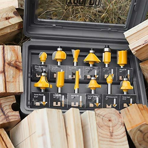 Tooldo Juego 12 Broca Para Router Mango 1 4 Kit