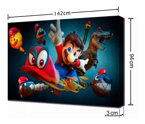 Cuadro Moderno Super Mario Odyssey 94x142cm