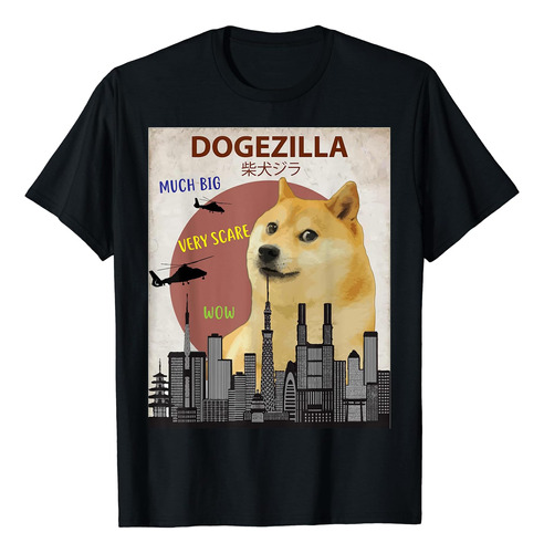 Camiseta Dogezilla | Camisa Divertida Para Perro Doge Meme S