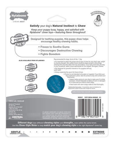 Nylabone - Juguete Masticable De Dinosaurio Dental Para Cac.