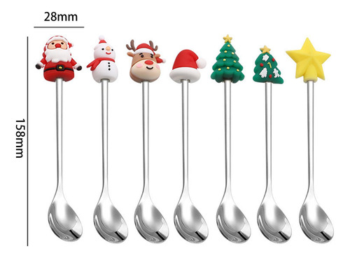 Juego De Tenedores Y Cucharas Navideñas, Plata 6 Piezas